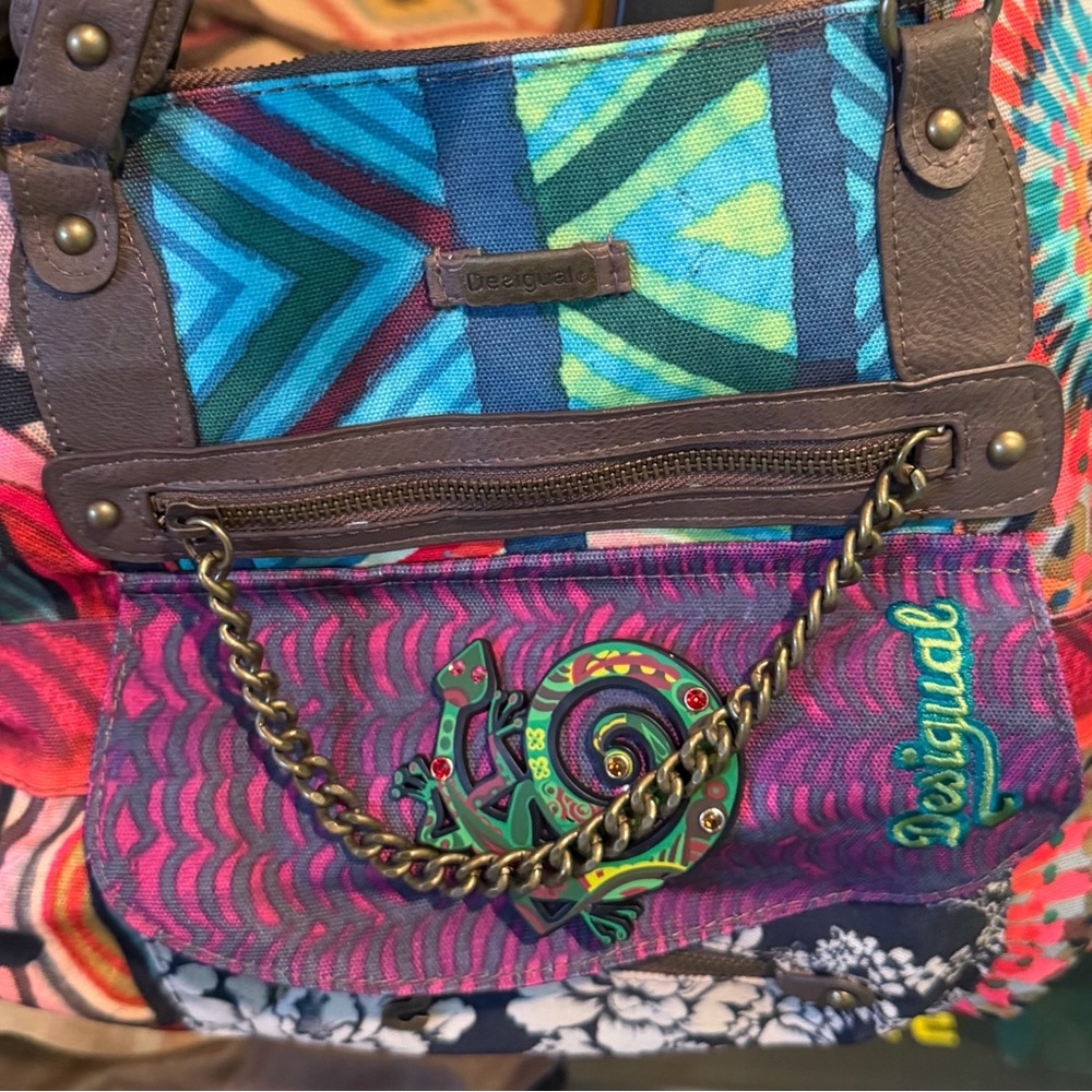 Desigual Multicolor Travel Bag with Brown Accents - Picture 8 of 8